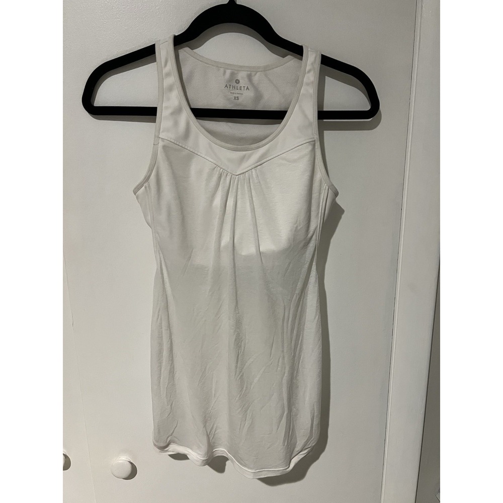 Athleta Tank Top Womens Size XS White Racerback Shelf Bra